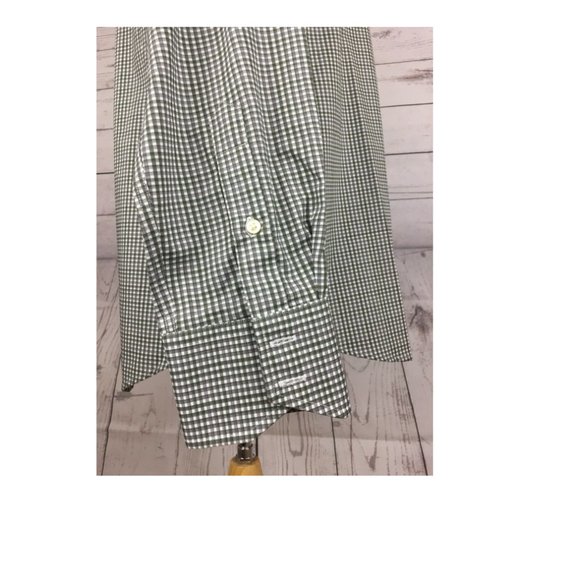 Men's Shirt Thomas Dean Green Heather Plaid Long Sleeve Size: M - Picture 5 of 7